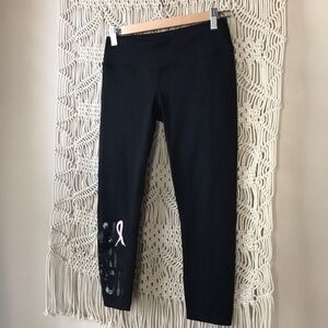 Splits 59 warrior breast cancer awareness black leggings Sz S